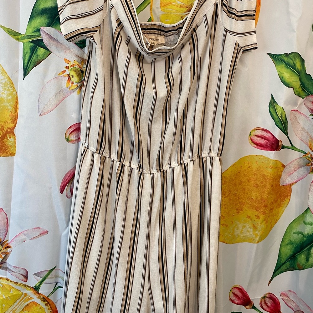 Beautiful LoveCuture Brand new pants Jumpsuit sz large off the shoulder type - Picture 1 of 9